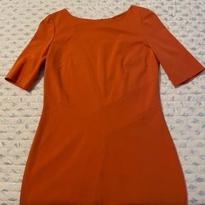 Lafayette 148 New York Orange Sheath Dress Sz 8